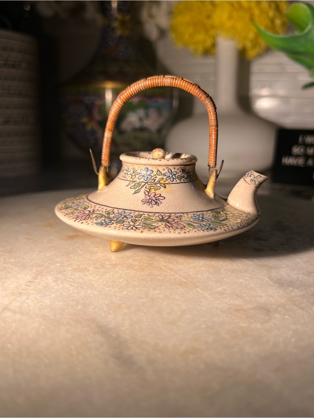 Hand-Painted Floral MINI Porcelain Teapot no chips